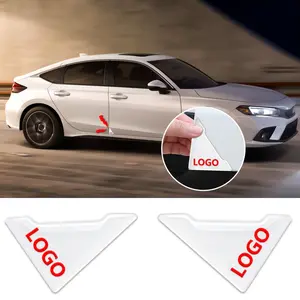 2pcs transparent car door corner anti-collision sticker, transparent silicone soft rubber anti-scratch and anti-rub, car door corner anti-collision decorative sticker, suitable for BMW/Hyundai/Toyota/Honda/Audi/Mazda and other popular brand cars