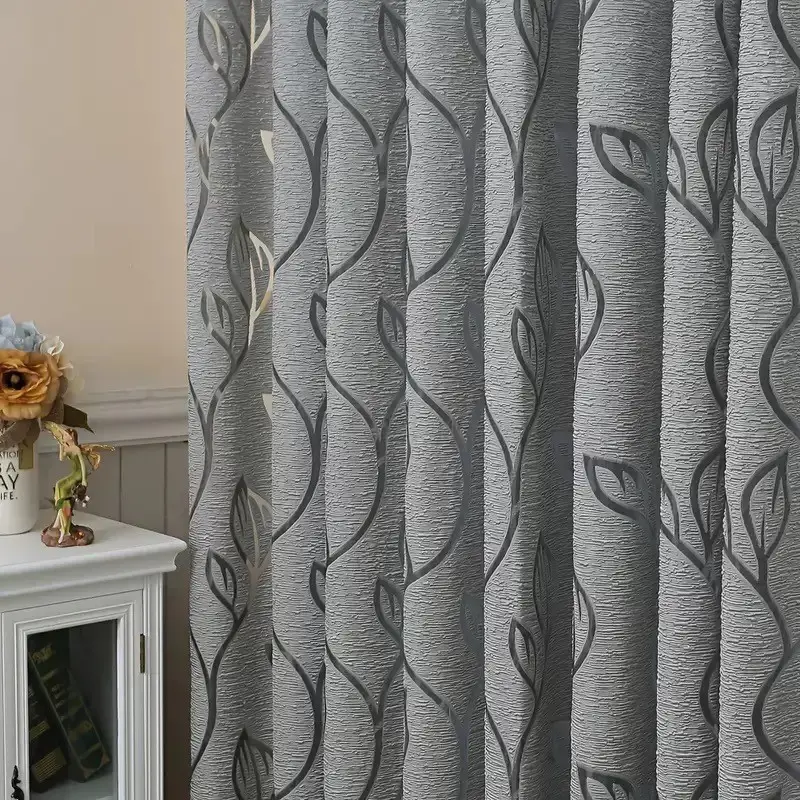 1pc Modern Lightweight Embroidered Window Curtain, Easy to Hang Polyester Fabric, Ideal for Bedroom/living Room/office Decoration
