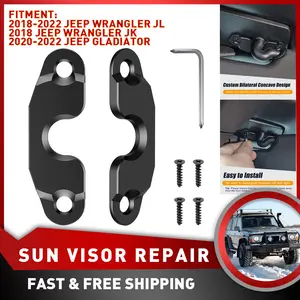 Pair Sun Visor Clip Repair Kit For 2018-2022 Jeep Wrangler JK JL Gladiator JT