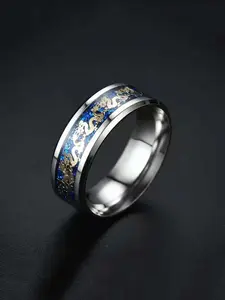1 men's fashion ring made of stainless steel with dragon pattern,suitable for daily use and parties,wedding ring,engagement ring, fashion ring for men