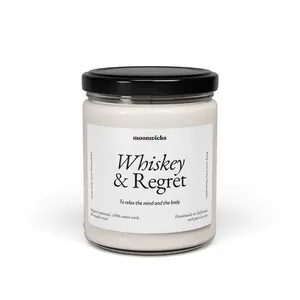 Whiskey & Regret Funny Bathroom Decoration Soy Wax Candle Gift For Him Prank Candle