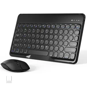 Bluetooth Keyboard Compatible with iPad 10th Generation with Type-C Charging Cable,Round Keycaps Rechargeable Portable 10 inch Wireless Keyboard for iPhone, iPad mini, Samsung Tablets Keyboards Ultra-Slim, Travel Office Computer Accessories