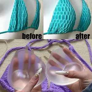 Charm Studio Silicone Soft Nipple Cover Stickers Patch Bikini Inserts for Swimsuit Women Breast Push Up Pad Bra Cup Thicker Bra Insert Pads Womenswear Fabrics Triangle Style 03_Blue