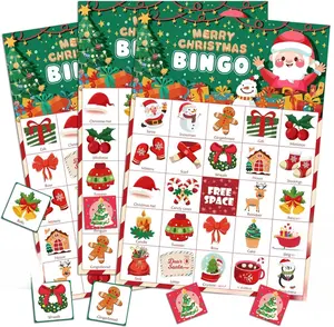 Christmas Games | Xmas Bingo for Kids - 24 Players Christmas Crafts Party Favors Supplies for Families - Xmas Gifts Bulk for Boys Girls Grandkids | Stocking Stuffers for Kids Toddler