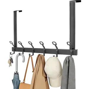 Over the Door Hooks for Hanging, Easy Installation 11 in Extended Arms Over the Door Hanger, Door Hooks Suit for Below 1-3/4 in Doors Entryway Bathroom Dormitory Bedroom