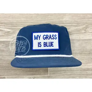 My Grass Is Blue on Retro Poly Rope Hat