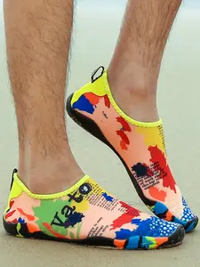 Lightweight Breathable Unisex Water Shoes, Striped Beach and Stream Shoes, Soft Sole Mesh Upper, Anti-Slip Rubber Outsole, Quick Drying Shoes