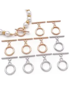 10Sets Toggle Clasps T-Bar O-Ring Links Closures Round Metal OT Clasp for Jewelry Making Clasps Connectors DIY Crafts Necklace Bracelet