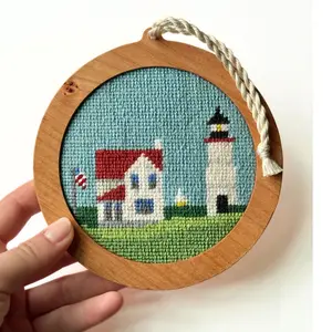 STUDIO SECONDS - Solid Wood Needlepoint Ornament Frame – Self Finishing, 3" or 4" Canvas
