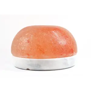 9" Himalayan Salt Dome Lamp with Gray Marble Base