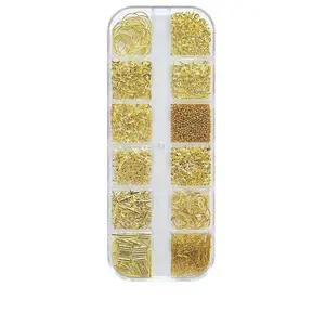 3D Star & Moon Shaped Nail Art Decoration, Nail Art Design, 2 Boxes 12 Grids Nail Art Studs, DIY Nail Art Supplies for Women & Girls, Nail Art Set