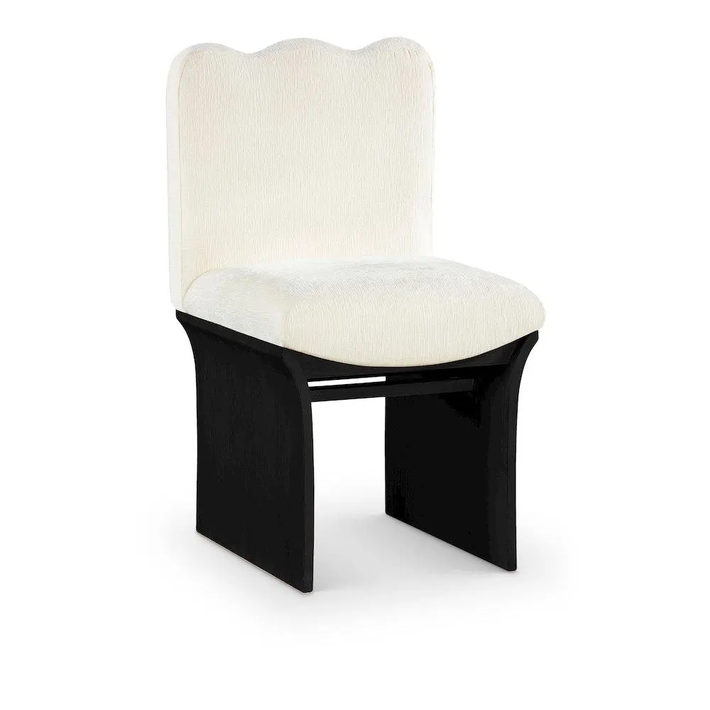 Shaw Cream Chenille Fabric Upholstered Dining Chair