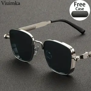 Unisex Reflective Punk Sunglasses - High-Quality, Trendy, Unique Fashion Eyewear with Case, Ideal for Outdoor Travel, Driving, Includes Unisex Names