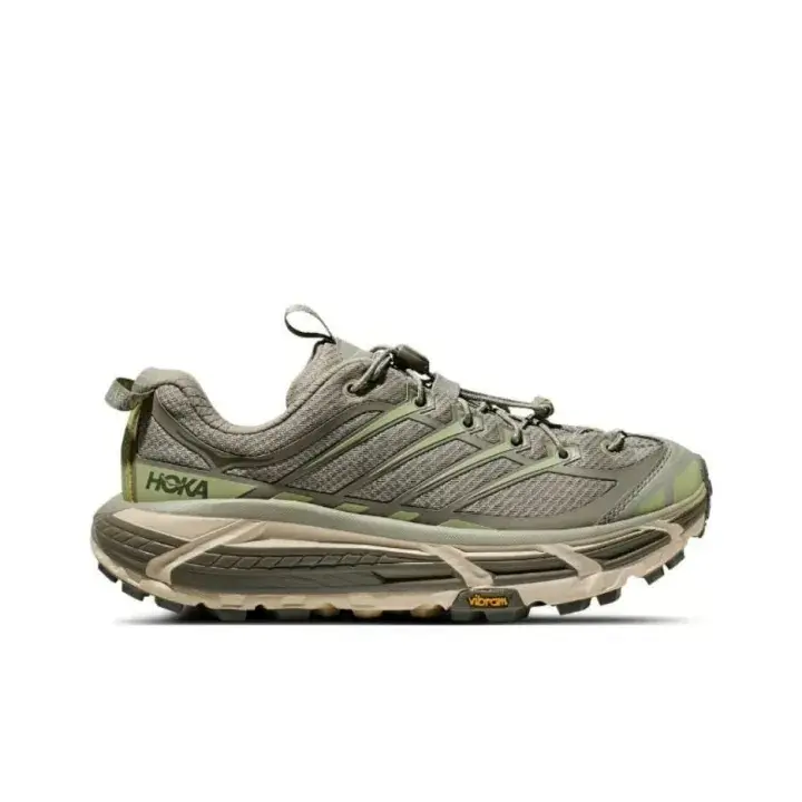 Olive Green Breathable Mesh Outdoor Hiking Sneakers Unisex Deep Lug Non Slip Outsole Shock Cushion Arch Support All Day Comfort For Wilderness Backpacking Trips
