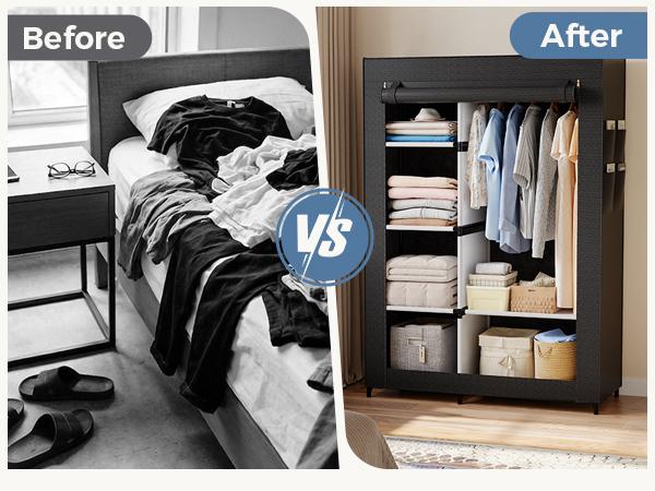 Portable Wardrobe Closet with Cover, Freestanding Portable Garment Rack, Portable Closet Wardrobe for Clothes Storage, Clothes Organizer for Bedroom, Dorm, Apartment, Black. Portable Wardrobe Closet with Cover, Freestanding Portable Garment Rack, Portable Closet Wardrobe for Clothes Storage, Clothes Organizer for Bedroom, Dorm, Apartment, Black.