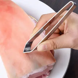 Kitchen Fish Bone Tweezers, 1 Count Stainless Steel Fishbone Pliers, Fishbone Extracting Tweezers, Kitchen Poultry Hair Removal Tool Seafood Tool, Utensils