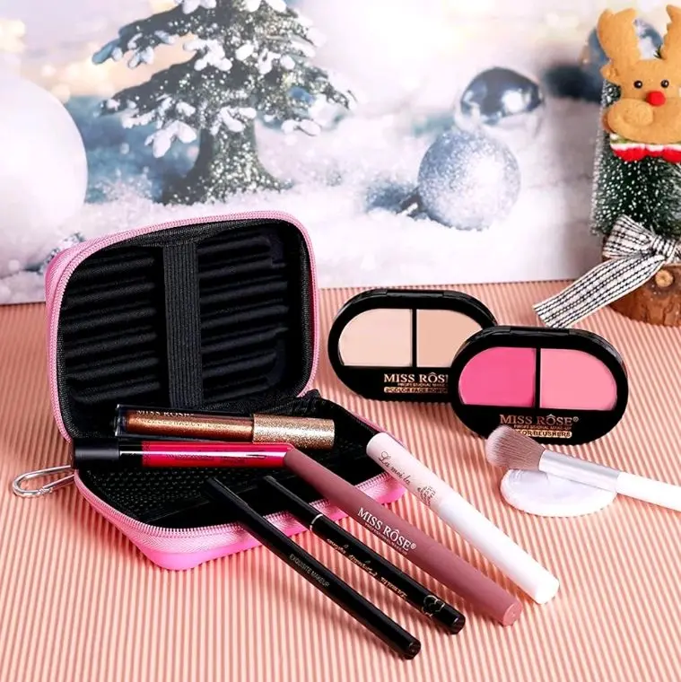 All in One Makeup Kit for Women - Full Professional Kit With Pressed Powder, Blush, Eyeliner, Eyeshadow, Mascara, Lip Gloss and Lipstick (Pink)