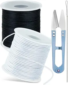 Rolls Elastic Bracelet String Total 330 Feet,1.0mm,1.2mm,1.5mm Elastic Cord for Beading Stretchy String with Beading Needle for Bracelets, Sewing, Necklace, Jewelry Making and Crafts