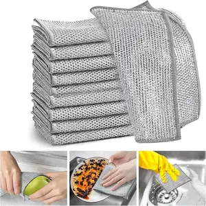 Multipurpose Wire Dishwashing Cloths, Non-Scratch Steel Wool, Mesh Cleaning Tools for Kitchen and Dishes