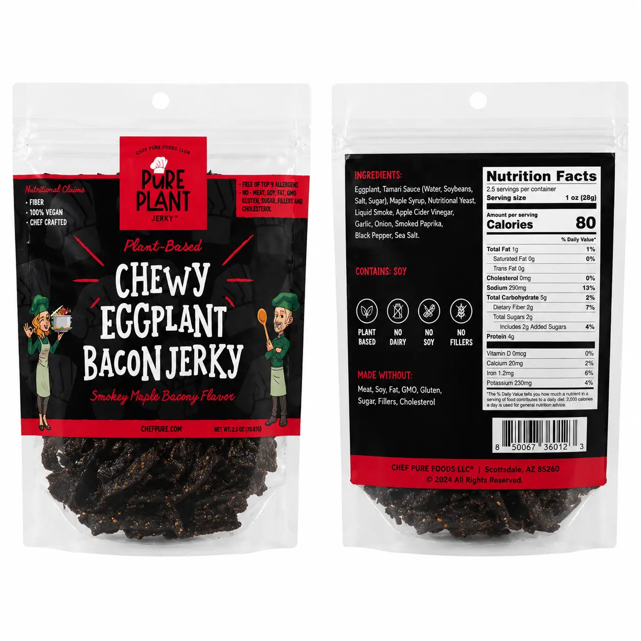 Chewy Bacon Eggplant Vegan Jerky