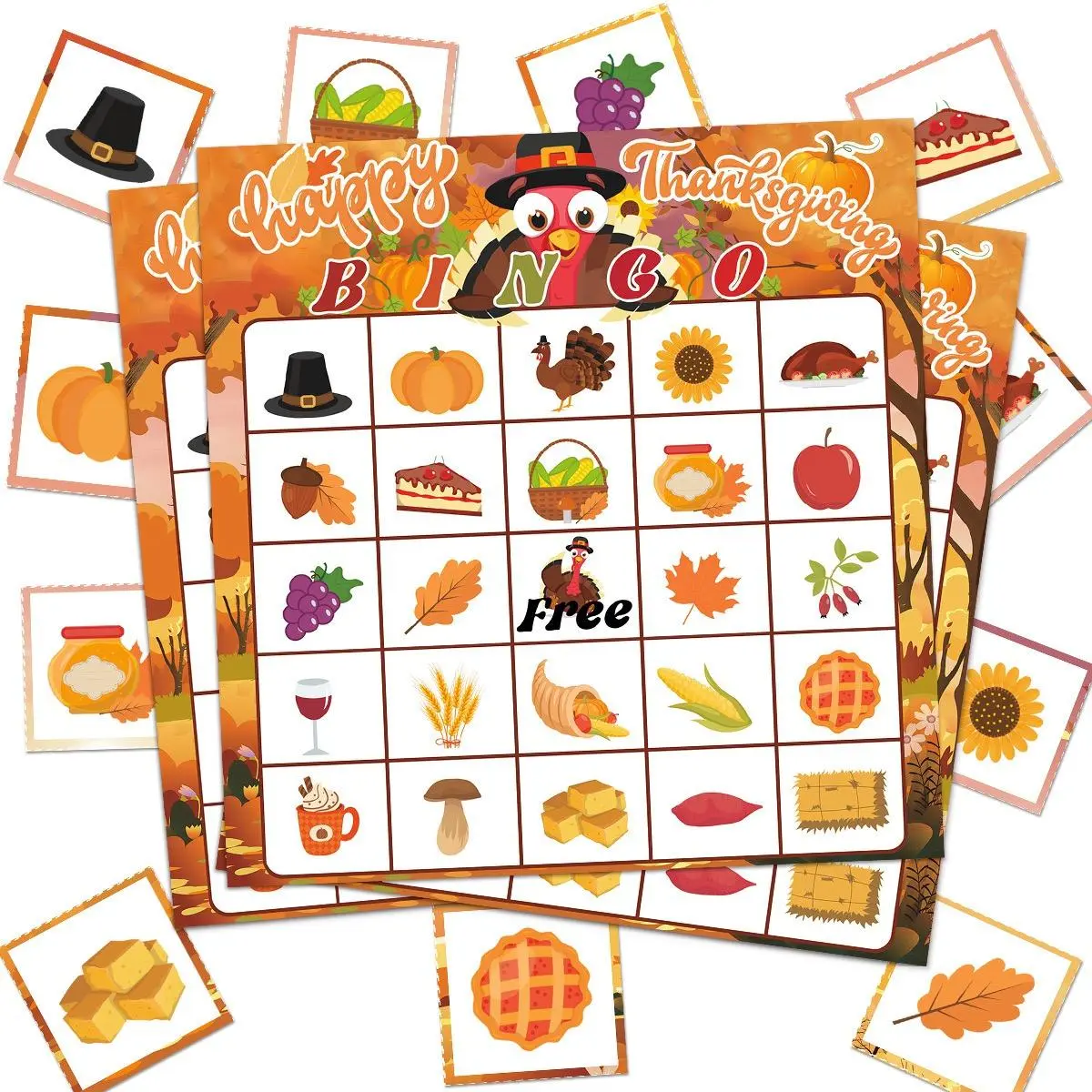Thanksgiving Bingo Game Card, Thanksgiving Themed Bingo Game Card, Party Favors for Family, Friendsgiving Activities Party Supplies