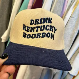 Drink Kentucky Bourbon Retro Corduroy Hat