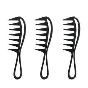 Fishbone Comb with Handle, Wide Teeth Hair Comb, Heatless Styling Tool for Men's Slicked Back Styles, Ideal Styling Tool for Grooming, Hair Care