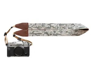 Western Landscape Camera Strap - Leather ends, Suede backing, Adjustable, Compatible Connection for DSLR, Mirrorless, Film, Photographer Accessory