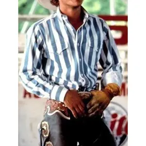 2025 Western Cowboy Men's  Women's Striped Casual Button Long Sleeve  with Pocket shirt for men baggy day short polo dress tee stripe sport family quality boyfriend retro work heavy cotton Menswear Tops White