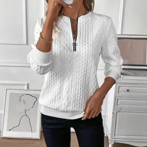 2024 explosion  women's pullover sweater four-in-one padded casual sweater, zipper sweater