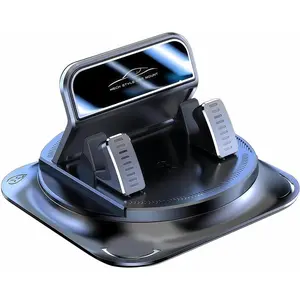 360° Phone Holder Rotating Car, Non-slip Dashboard Cell Phone Holder, Navigation Bracket with Double Layer Pad, Universal for Most Cars, SUVs, Trucks (Black)