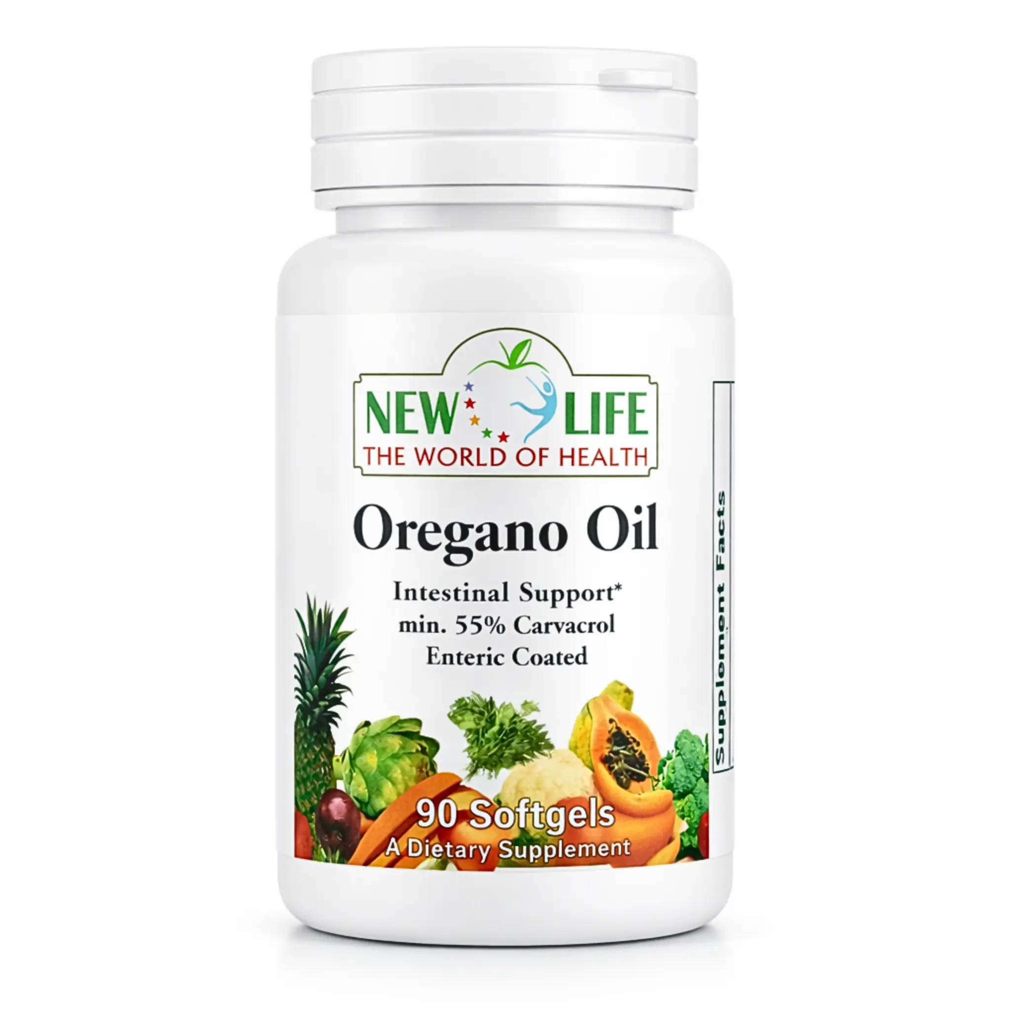 New Life Natural Oregano Oil Dietary Vitamin Softgels, 181mg with Ginger & Fennel, 90 Capsules for Intestinal Support, Antioxidant Properties & Detoxifying Benefits