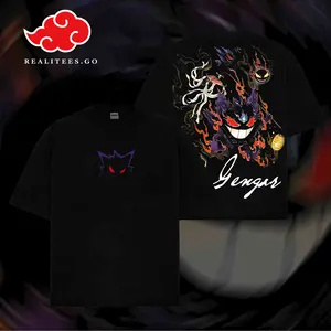 [realitees.go] Limited Shadow Gengar- Pokemon#1 anime Hoodie Tshirt Acid Washed Heavyweight Cotton Tshirt, 100% Cotton retro Washed anime t-shirt, vintage streetwear tee, Y2K graphic top