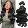 Vinisay Body Wave Human Hair Bundles Sew in Hair Extensions 100% Unprocessed Brazilian Virgin Hair 1 3 4 Bundles Human Hair Extensions Quick Weave Natural Black