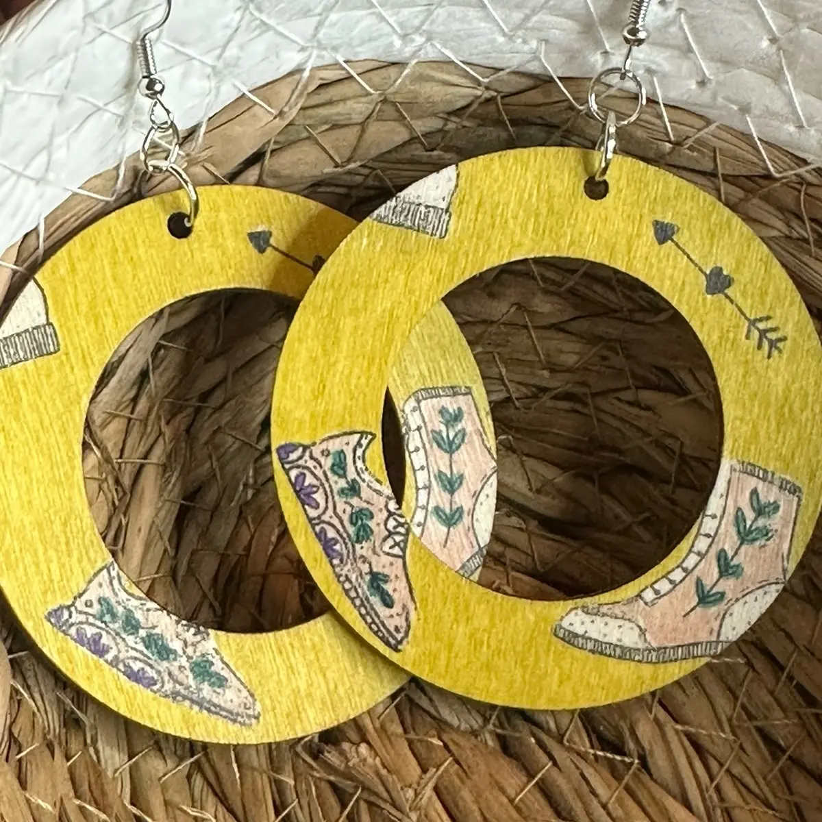 Stay Kind Be Kind Handmade Wooden Earrings - Just for Funsies Collection
