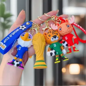 2026 World Cup Keychain Soft Rubber Fan Mascot Pendant Car Keychain Wholesale Keychains