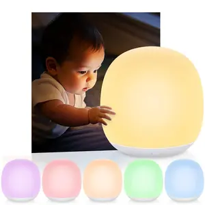 Baby Night Light Lamp 8 RGB Colors Changing with 1H Timer Touch Control for kids
