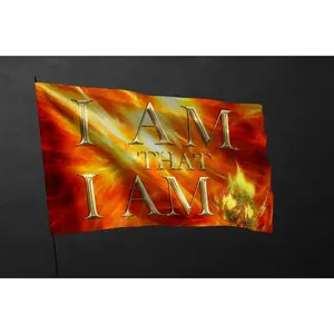 Worship flag  I AM size 28 x 44 silk habotai digitally printed