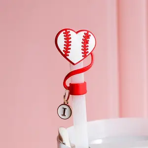 Sports straw topper, baseball straw topper