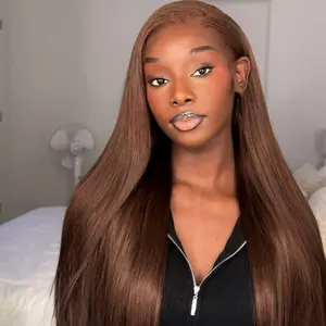 Ali Pearl Ready To Go #4 Dark Brown Straight Wig 4x7 Lace Closure Wig Human Hair Pre Cut Pre Bleached Pre Plucked Lace Front Wigs TikTokShopBacktoSchool FallFreshness