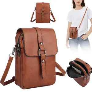 Vintage Crossbody Phone Bag - Unisex Lightweight Sling Phone Bag,Adjustable Strap Shoulder Bag for Women Men,Cell Phone Wallet Purses for Travel,Hiking