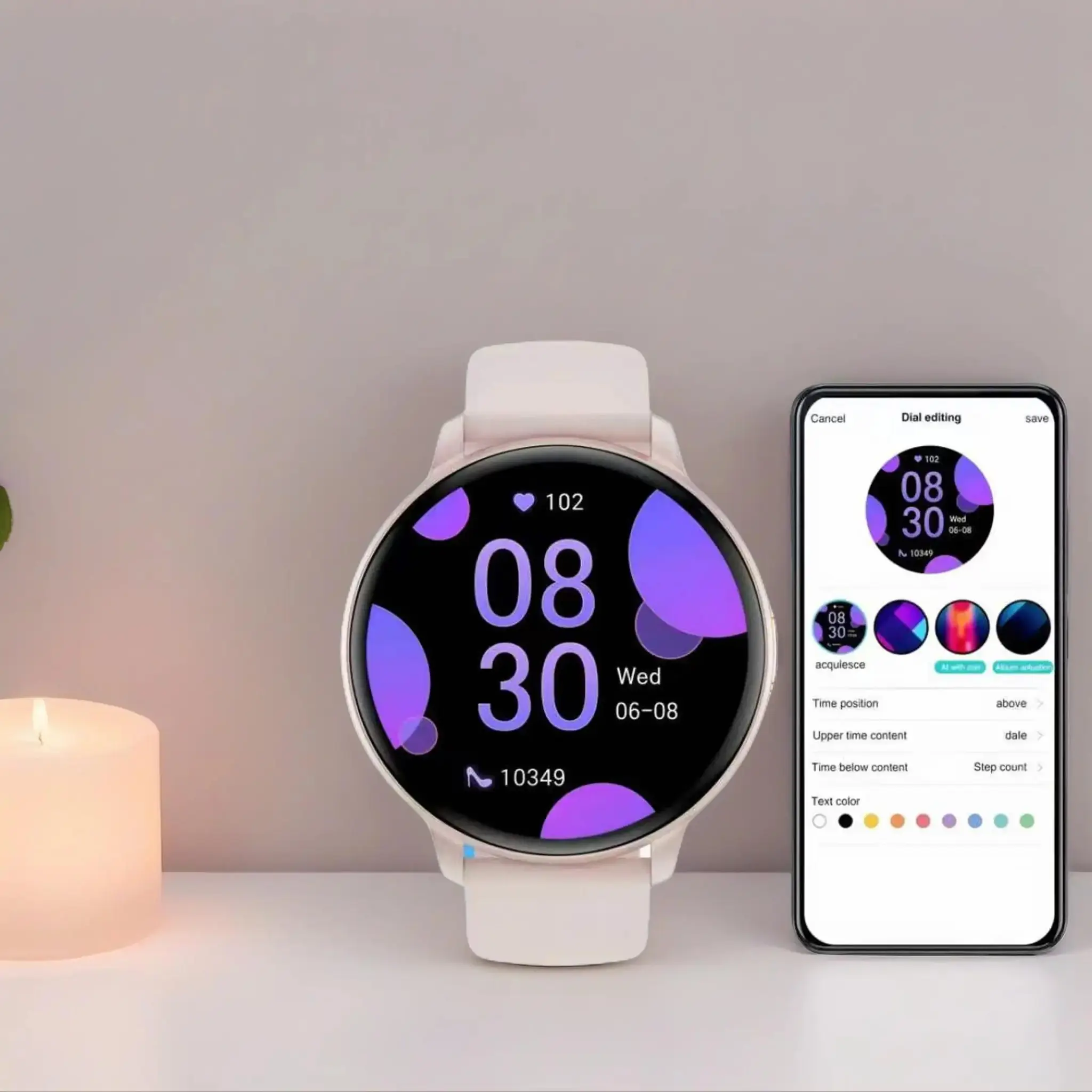 Smartwatch compatible with iPhone and Android; features wireless calling, a large HD screen, long battery life, and support for multiple sports modes; suitable for both men and women; compatible with Android and iPhone smartphones.