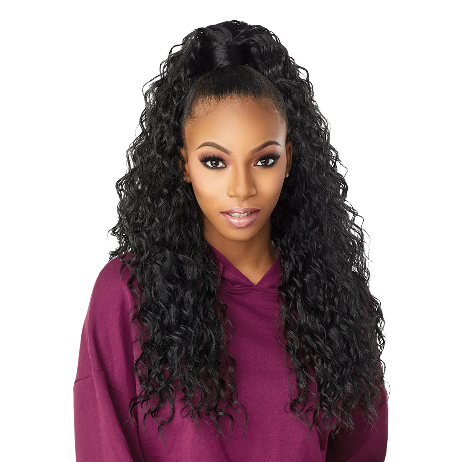 SENSATIONNEL Synthetic Half Wig UD 2, Instant Up-N-Down 2-in-1 Hairpiece with Convertible Pony Wrap, Hairpieces, Half Wigs, Toppers, Instant Up-N-Down Functionality, Synthetic Hair Wigs