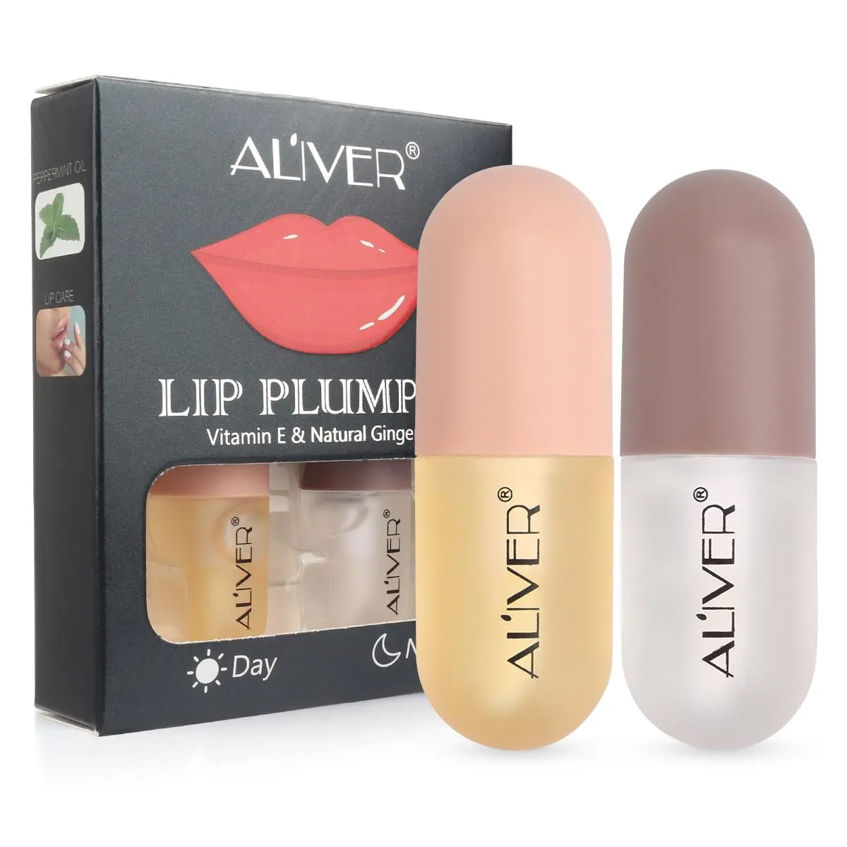 Day & Night Double Effect Lip Enhancement Liquid, Moisturizing Lip Care Essence, Lip Plumper, Extreme Lip Plumper, Plumping Lip Oil for Women, Hydrating