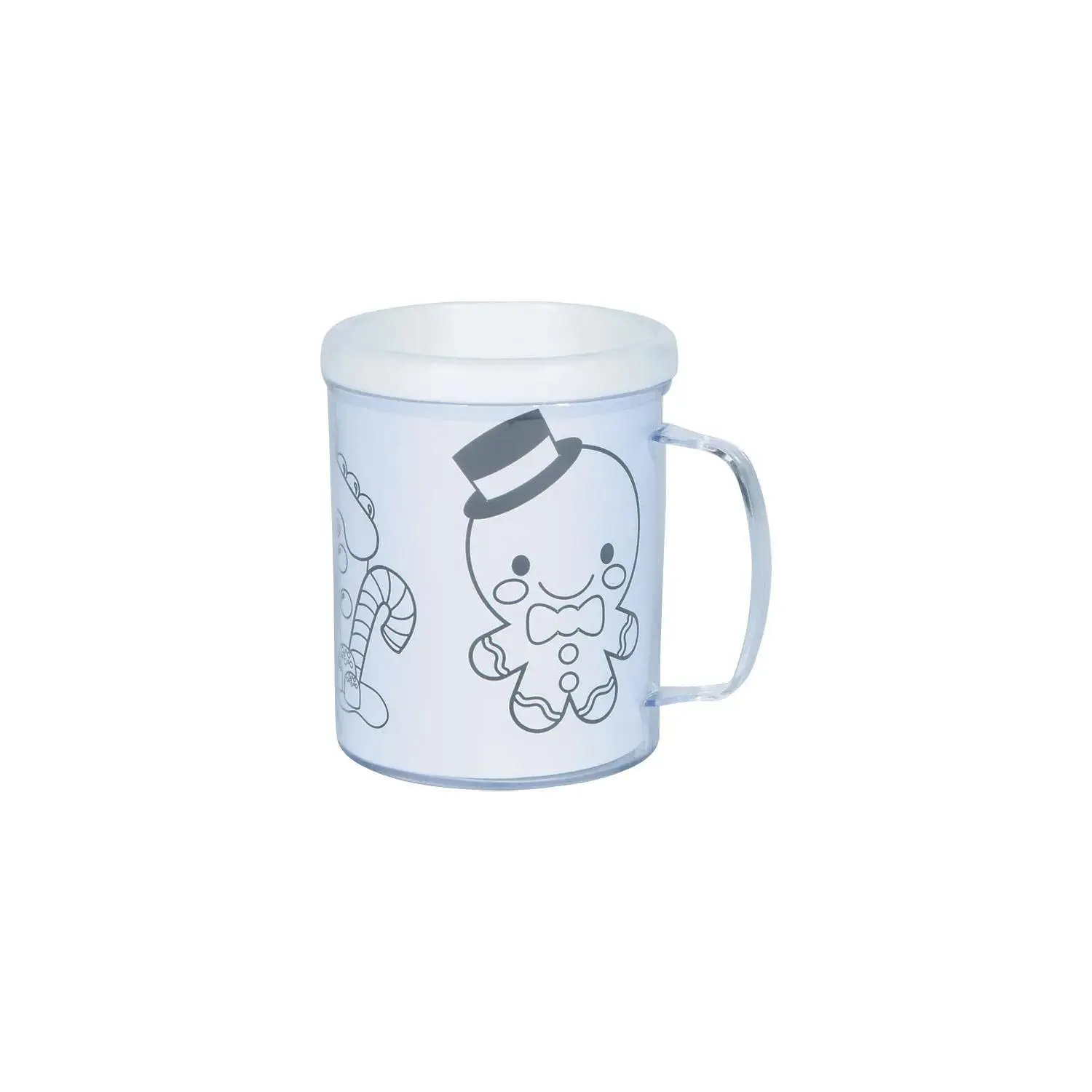 Kids' Multicolor DIY Color-Your-Own Gingerbread Reusable Washable BPA-Free Plastic Tumblers - 4" 8 oz., 12 Ct., for Drinks
