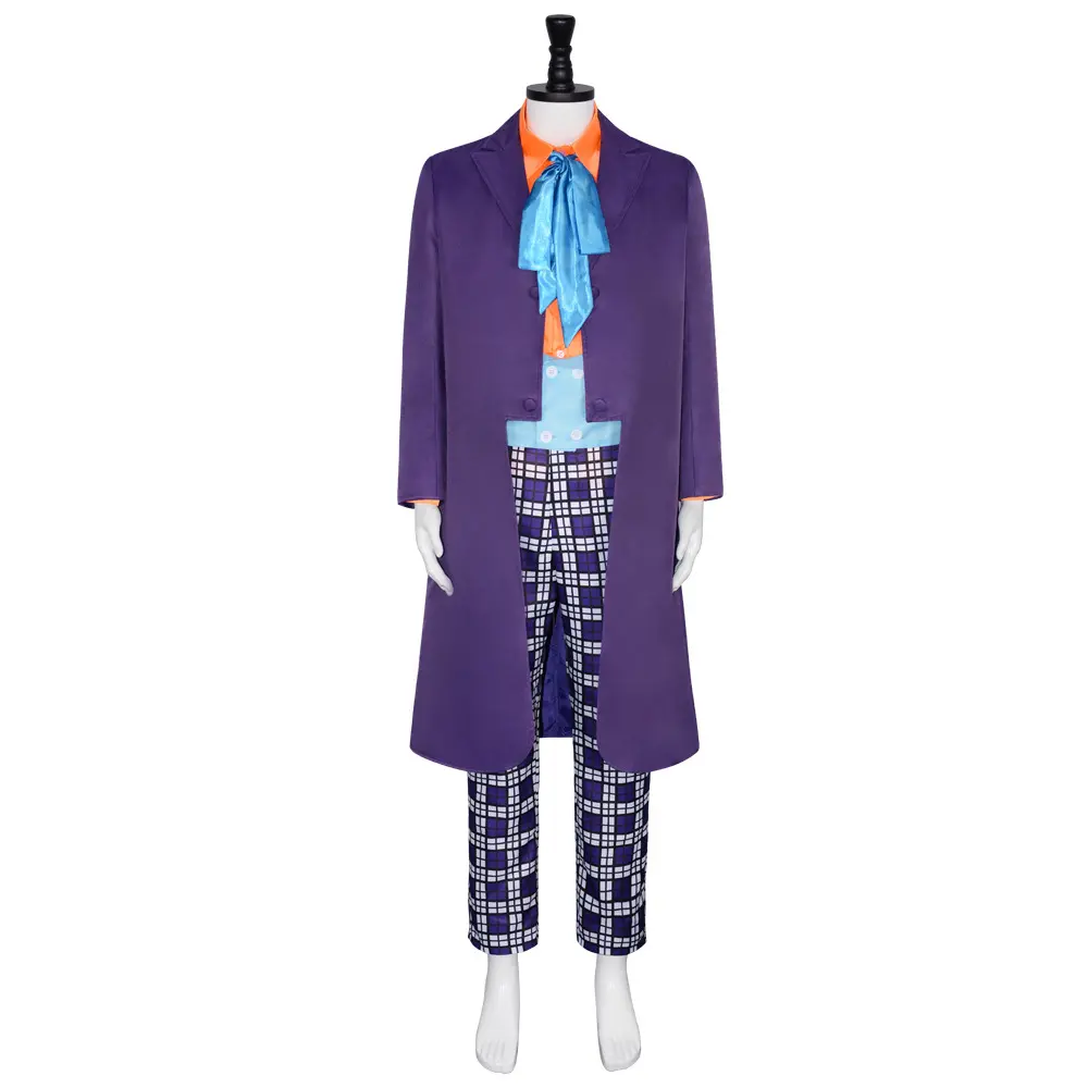 Jack Napier 1989 Purple Suit Joker Cosplay Costume Set Jacket Vest Shirt Hat Tie Pants for Comic Con