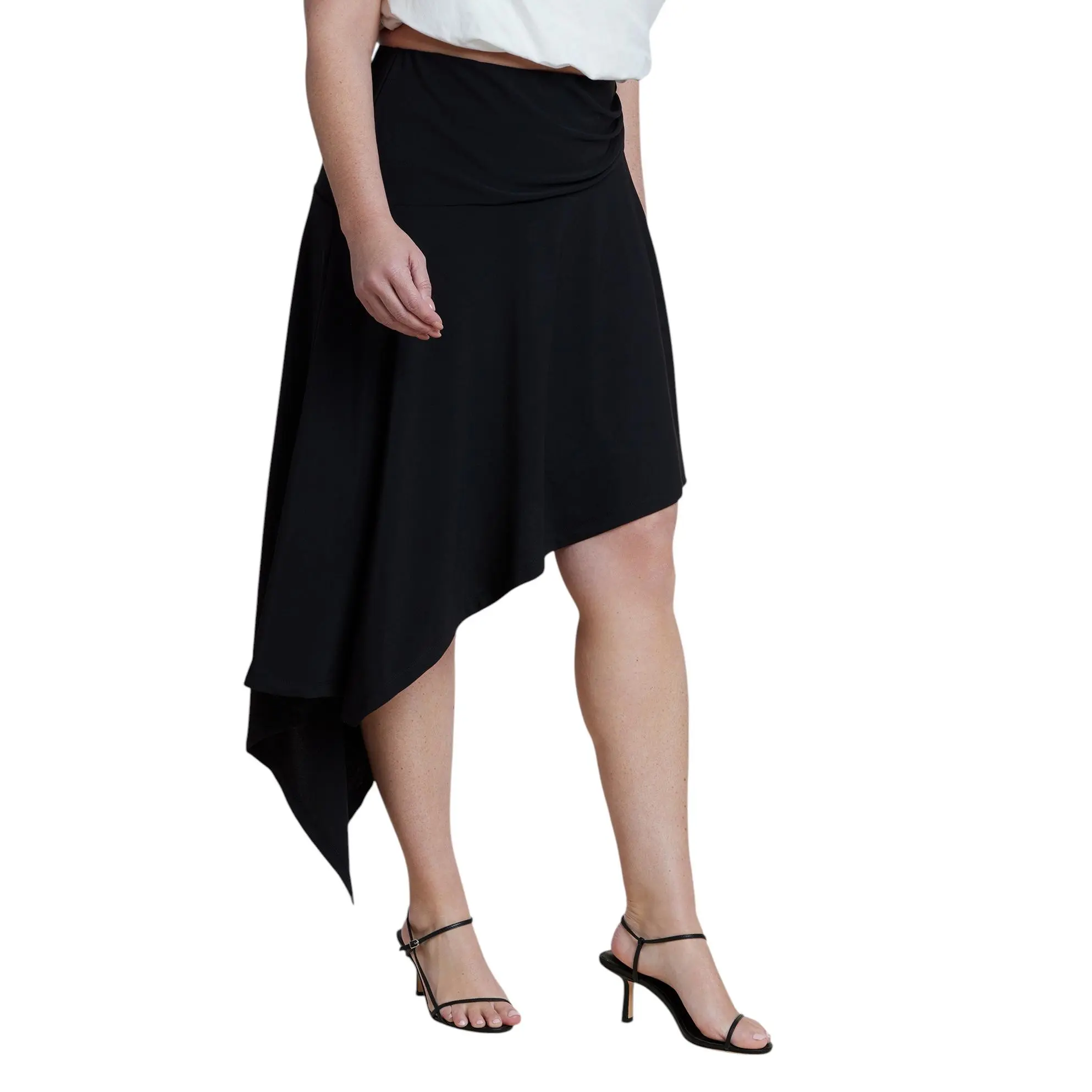 ELOQUII Women's Plus Size Asym Hem Jersey Skirt