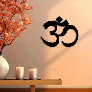 1pc Minimalist Om Metal Wall Art, Minimalist Om Statue Mural, Perfect for Home, Bedroom, Living Room Decor, Valentine's Decor, Ideal Gift for Spiritual Seekershalloween decorations halloween home decor, Modern Home Decor