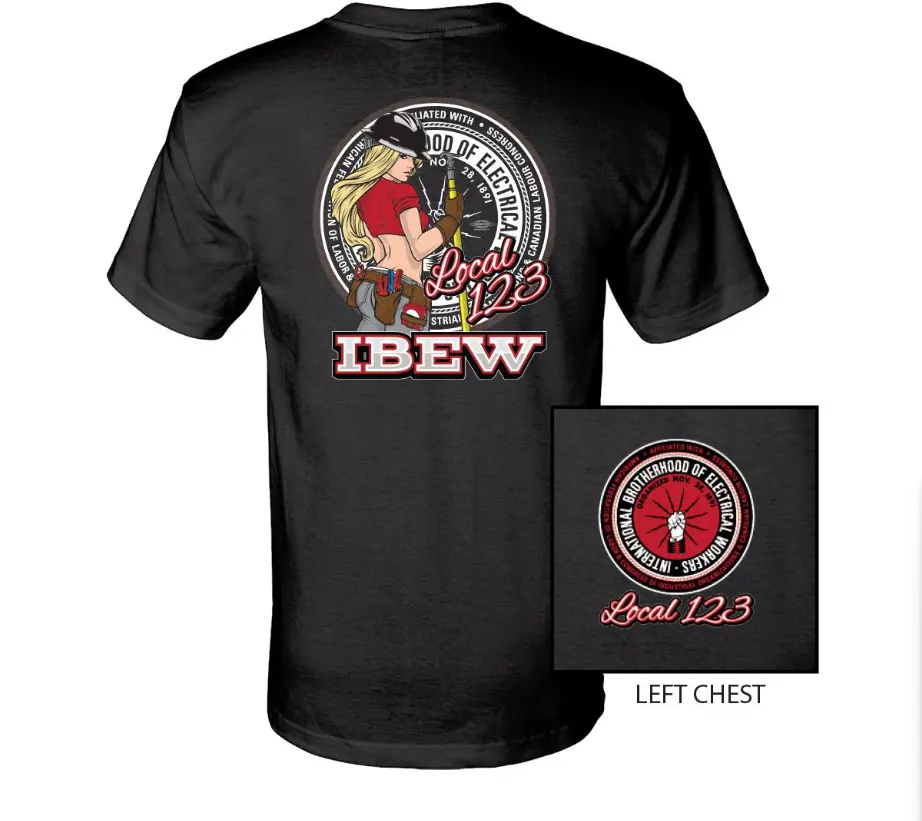 (Add note or message your local) IBEW Your Local Here Hotstick USA Made T-Shirt Union Printed T-Shirt, Brotherhood of Electrical Workers T-Shirt, Perfect for Casual Wear , All size, Full color, Gift For Him - Her