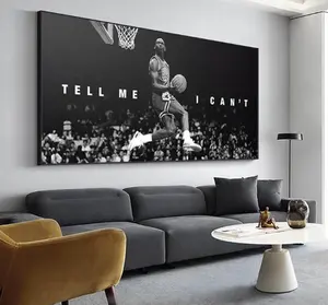 Tell Me I Cant Basketball Canvas Print Black and White Motivational Sports Wall Art Slam Dunk Poster Gym Decor Gift for Him